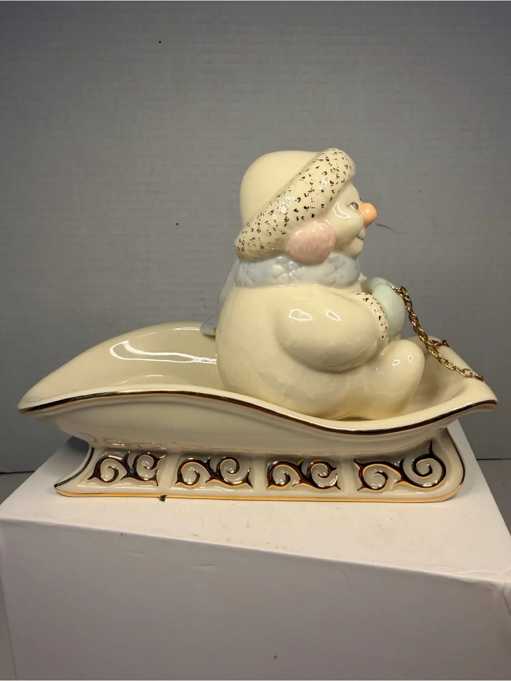 Lenox Snowlight Sleighlight Votive Snowman Sled Candle Holder
